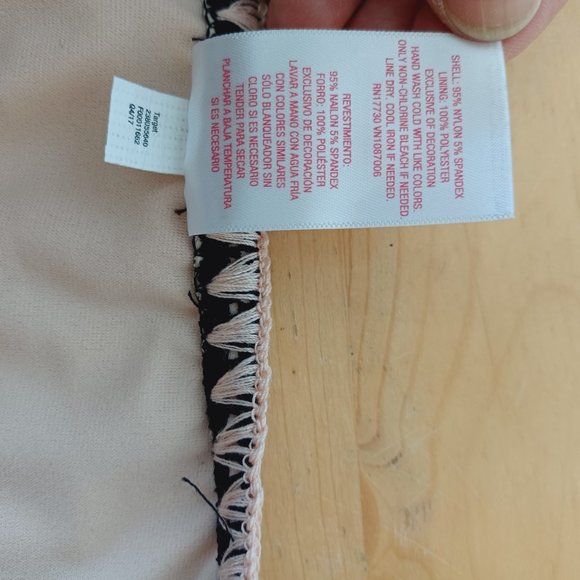 🎀3/$30 NWT! Bathing Suit Bikini Bottom - Nude (Peach) and black crochet 3321 - Picture 7 of 9